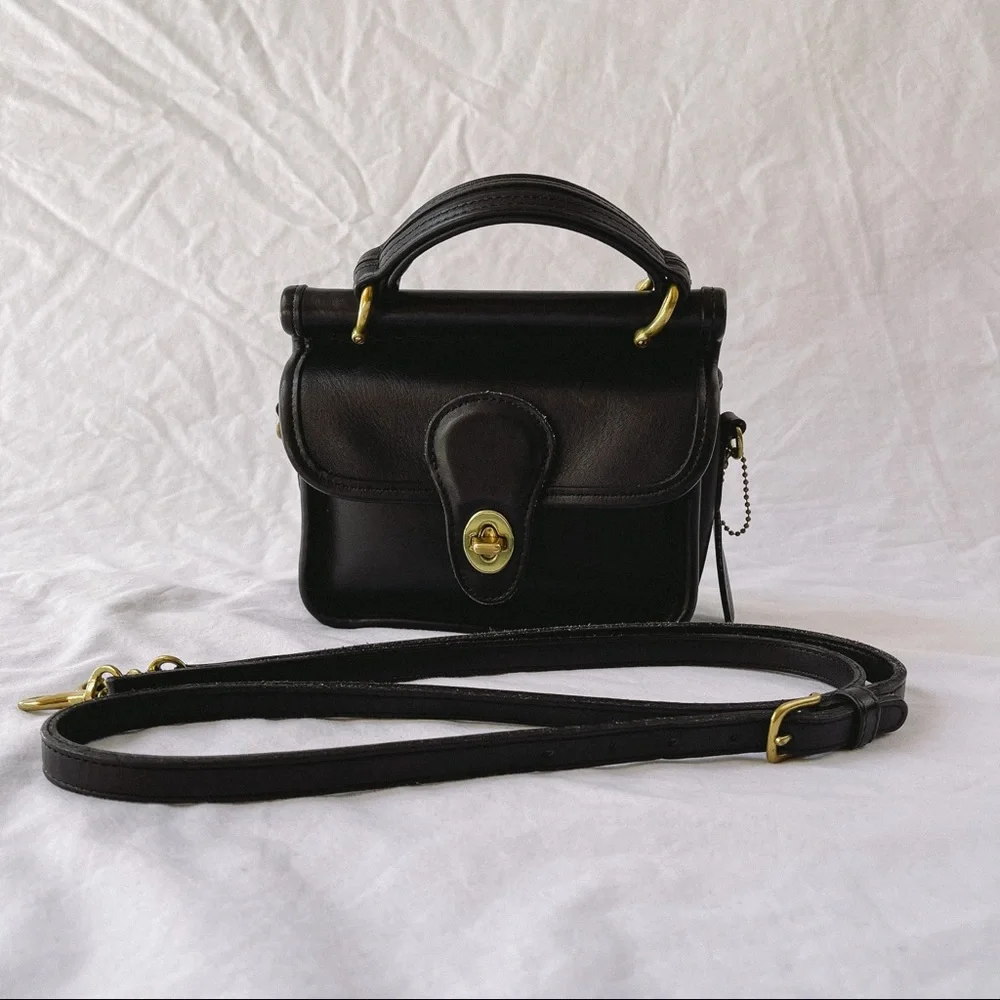 COACH VINTAGE Black MINI WINNIE CROSSBODY SATCHEL BAG 9023 - Picture 7 of 13